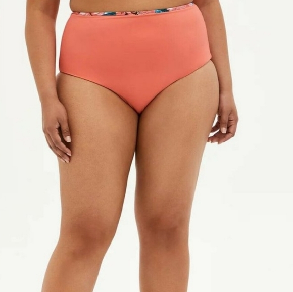 ❤️NWT VINTAGE TORRID SWIM BOTTOM BRIEF FLORAL WATER REVERSIBLE PLUS SIZE 2X - Picture 6 of 9